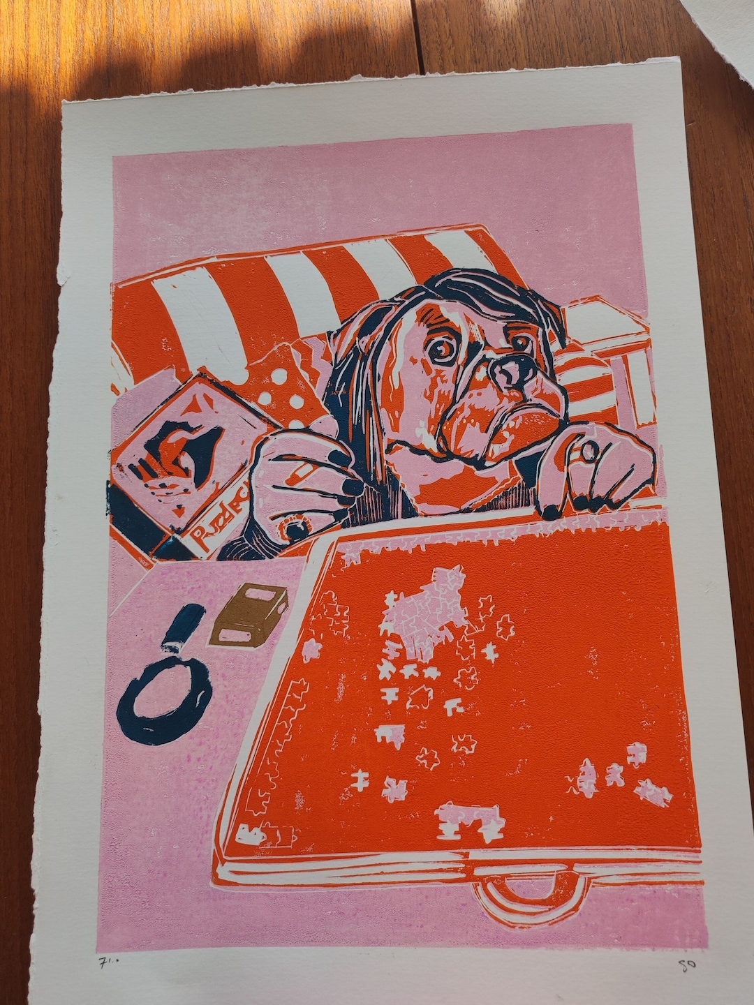 4 Colour Linocut Reduction Print.original Edition.edition of 13 300gsm ...