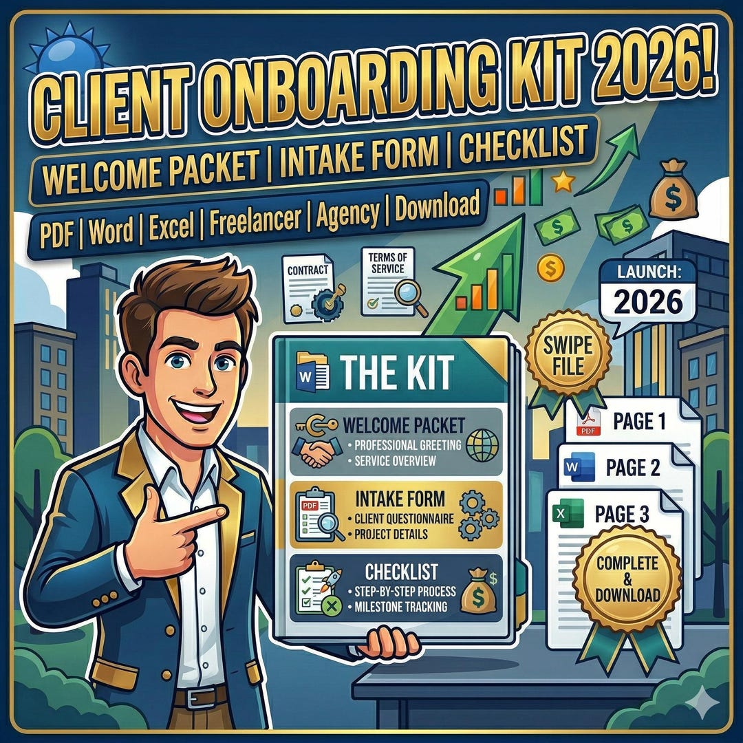 Client Onboarding Kit 2026 | PDF Word Excel Welcome Packet Intake Form ...