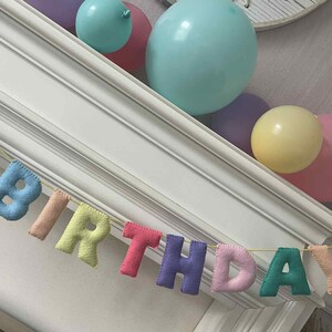 Happy birthday banner, Happy birthday bunting, Happy birthday garland, Happy birthday decoration,Felt birthday banner, Happy birthday decor. image 3