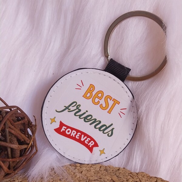 Porte clés rond BFF Best friends forever