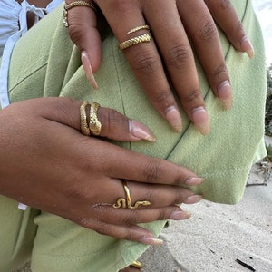 REBIRTH wrap around snake ring, adjustable brass gold ring, handmade solid jewellery, spirit animal, unisex serpent ring, tribal gypsy ring