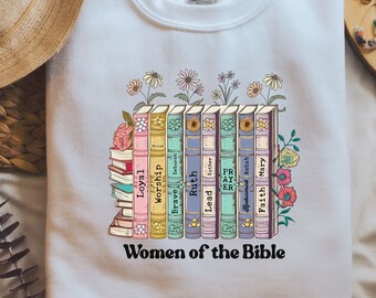 Women of The Bible Books Full Color PNG | Hand Drawn Art PNG, Christian Artwork, Christian Sweatshirt, Faith sublimation design, Jesus God