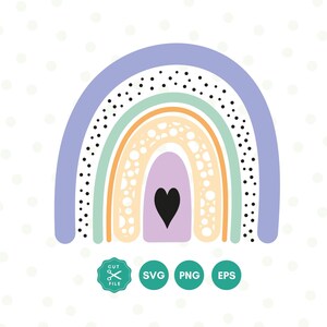 Boho Rainbow Svg, Rainbow cut file, Pastel Rainbow Svg, Rainbow Vector, Rainbow clipart, Rainbow Png, nursery decor, Rainbow shirt