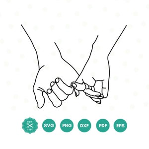 Holding Hands SVG, Pinky Hold, Love, SVG Cut File, Valentines Day svg, Instant Download, Love Hands Design, Png, Pinky Hold svg for Cricut