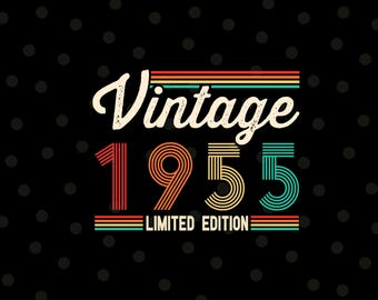 Vintage 1955 Svg, 70th Birthday Gift, 70th Birthday Svg, 1955 Shirt Svg, 70th Birthday Decor, Svg Files for Cricut, Birthday Shirt, Png