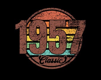 1957 klassieke png, 1957 verjaardagscadeau, 1957 verjaardag png, vintage 1957 shirt png, 50's verjaardag decor, sublimatie ontwerpen, digitale download