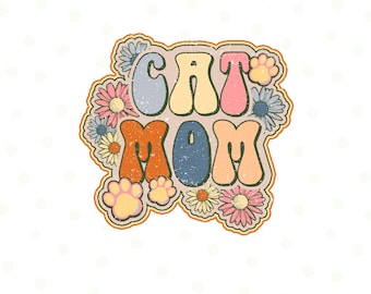 Mãe Gato Boho echo PNG, Sublimação Mãe Gato, Pegada, Mãe Gato Boho Png, Mãe Peluda, Desenhos de Sublimação, Mãe Gato Leopardo Cheetah Png