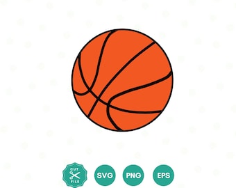 バスケットボール SVG、DXF、EPS ベクター ファイル (シルエット、クリカット、PNG、昇華デザイン、シルエット、グラフィック ファイル、スポーツ SVG)