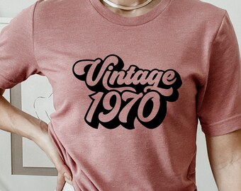 Vintage 1970 Svg, 54e verjaardag, 1970 Shirt Svg, jaren 70 baby, verjaardagscadeau, verjaardag Svg, verjaardagsdecor, Svg-bestanden voor Cricut, png
