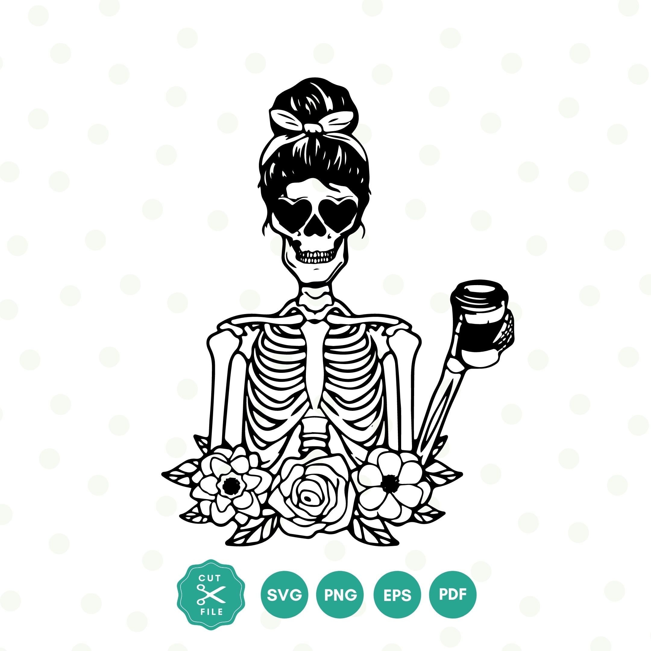 Skeleton Drinking Coffee Svg Skeleton Svg Coffee Cut File - Etsy