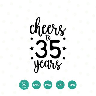 Sumerk 48 Adesivi Per Bottiglie Compleanno 35 Anni – Tondi 5 Cm “Cheers To 35” Oro E Nero – Decorazioni Festa