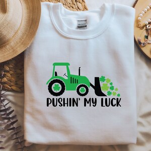 Pushin My Luck SVG file for Cricut, St Patricks day SVG, Lucky Png, Boy St Patricks day svg, Shamrock, Png / Eps / Dxf, Sublimation Design