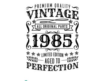 Vintage 1985 Svg, 40th Birthday Gift, 40th Birthday Svg, 1985 Shirt Svg, 40th Birthday Decor, Svg Files for Cricut, Birthday Shirt, Png