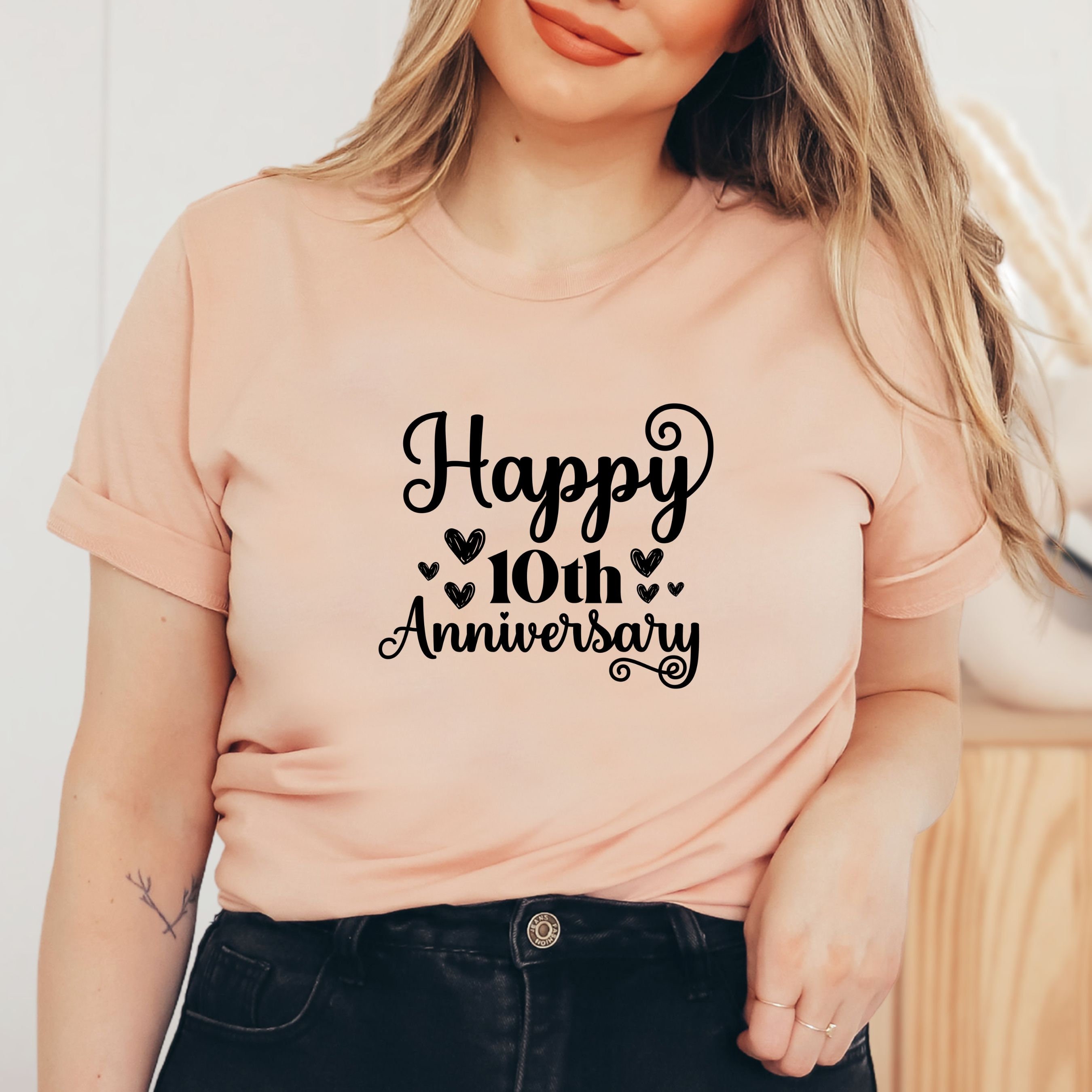 Happy 10th Anniversary Svg, Anniversary Png, Engagement, Wedding