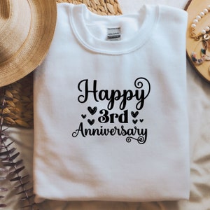 Happy 3rd anniversary Svg, anniversary png, engagement, wedding, Files For Cricut, Anniversary decoration, Third anniversary clipart