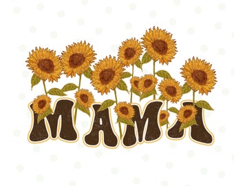 Retro Mama Sunflower PNG, Vintage Mama Png, Mom life, mom png, Sublimation Designs, Retro Mama Print, Digital Download, Mama shirt
