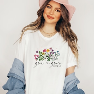 Grow in Grace 2 Peter 3:18, Bible Verse Shirt, Christian Png, Faith, Jesus, Sublimation Design,Inspirational Quotes, Digital Download