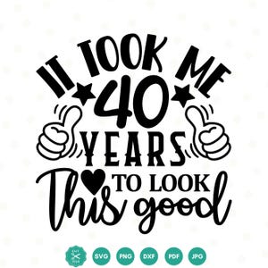 Funny 40th Birthday Quote Svg, 40th Birthday Svg png, Forty Birthday Shirt, 40th Birthday Gift, Files For Cricut, 40th birthday Decoration