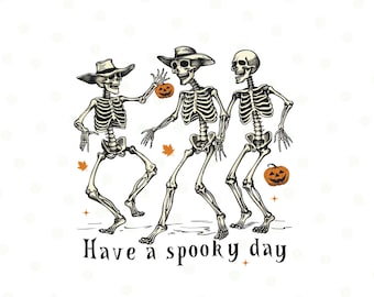 Skeleton Dancing Sublimation, Skeletons Png, Spooky Png, Halloween Clipart, Pumpkin, Skeleton Shirt, Fall Sublimation, Halloween Decor