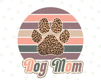 Retro Dog Mom Paw PNG, Fur Mama Print, Boho Dog Mom Png, Sublimation Design, Instant Download, Leopard Cheetah Print, Fur Mom Png, Dog shirt
