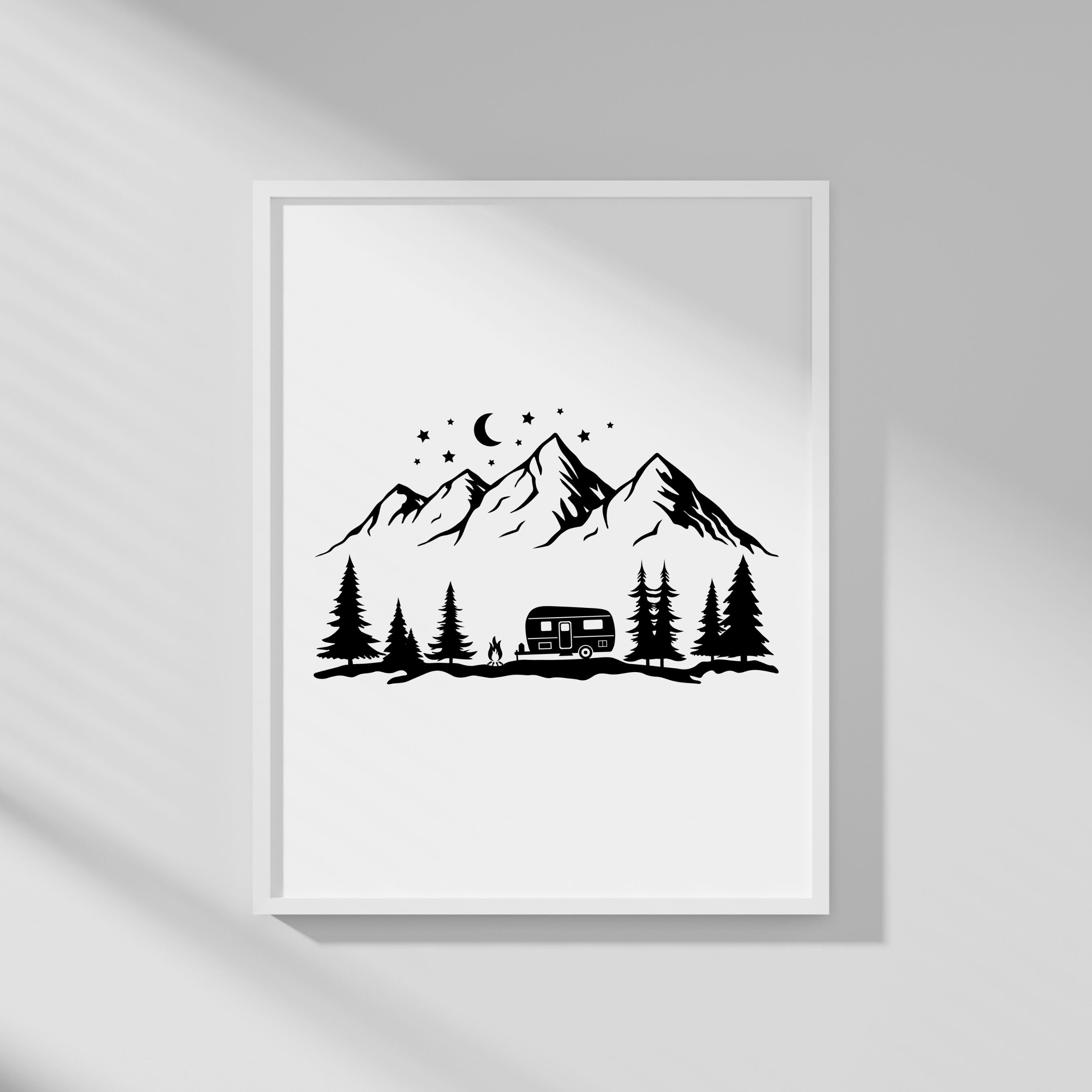 Camper SVG Camper in Woods Camper With Campfire Svg Pine - Etsy