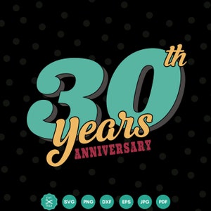 30 aniversario Svg, Feliz aniversario png, compromiso, boda, Archivos para Cricut, Decoración de aniversario, Imágenes prediseñadas del trigésimo aniversario