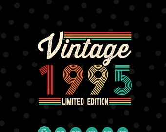 Vintage 1995 Svg, Retro 30th Birthday Gift, 30th Birthday Svg, 1995 Shirt Svg, 30th Birthday Decor, Thirty birthday, Svg Files for Cricut