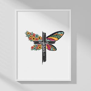 Faith Sublimation, Butterfly Cross Sublimation, Faith Png, Christian Png, Religious Clipart, Sublimation Designs, Floral Cross Butterfly image 4