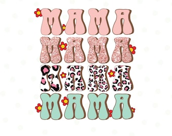 Retro Flower Mama Sublimation, Mama Png, Mom life Png, Mama Design, Sublimation Designs, PNG Transparent, Mama Print, Mother's Day Clipart