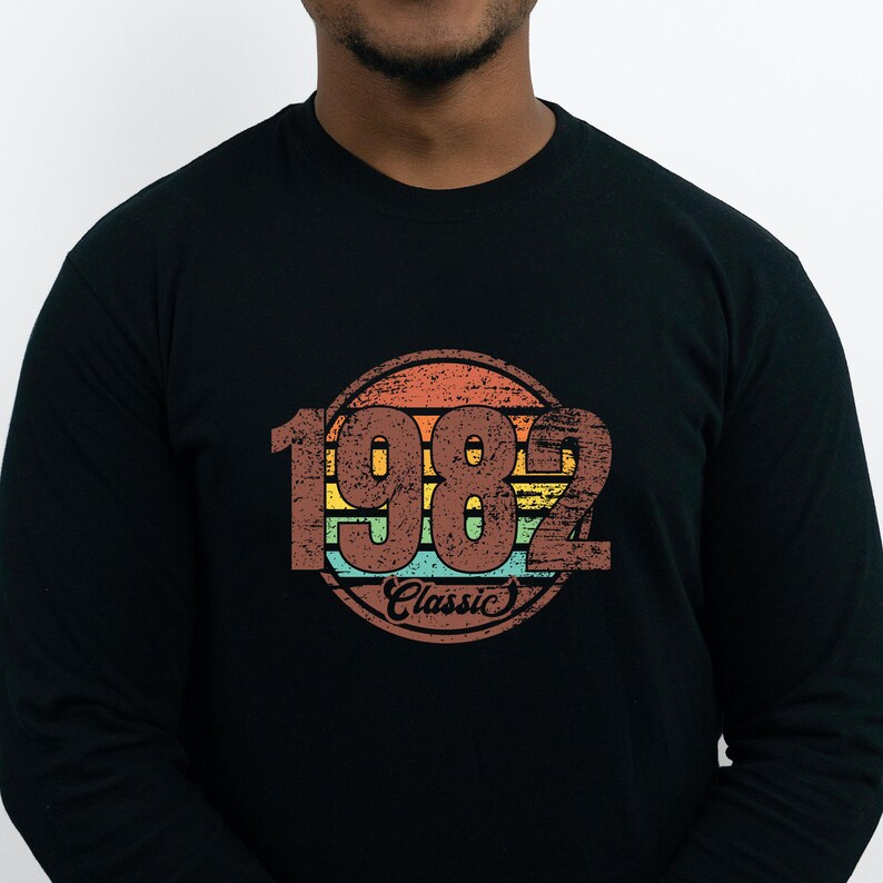 1982 Classic Png, Vintage 1982 Shirt Png, Birthday Decor, Birthday ...