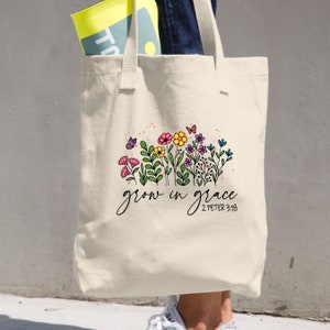 Grow in Grace 2 Peter 3:18, Bible Verse Shirt, Christian Png, Faith, Jesus, Sublimation Design,Inspirational Quotes, Digital Download