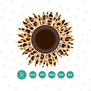 Zonnebloem Svg, Leopard zonnebloem Svg, Digitale Download, Cheetah Zonnebloem, Zonnebloem Tumbler, Svg Bestand Cricut, Png, Dxf, Eps, Silhouet