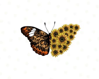 Western Sunflower Butterfly PNG files for sublimation downloads, Leopard Sunflower PNG sublimation designs, Western PNG, Country png