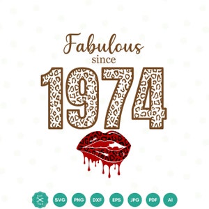 Fabuloso Svg 1974, Regalo De Cumpleaños Número 51, Svg De Cumpleaños Número 51, Leopardo, Camisa 1974, Decoración De Cumpleaños Número 51, Edición Limitada, Idea De Cumpleaños, 1974 png