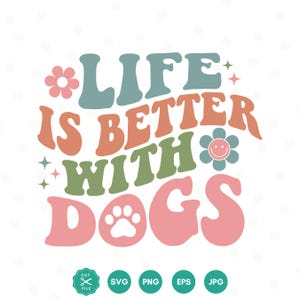Dog Mom Life SVG, Dog mama Svg, Dog svg, Pet Svg, Fur Mama Svg, Retro Wavy Png, Dog mom Svg, Dxf, Svg Files for Cricut, Silhouette