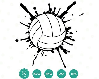Volleyball Svg, Volleyball Paint splatter, Sports Svg, File Svg per cricut, Sublimation disegni, pallavolo clipart, Png