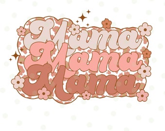 Retro Mama Sublimation PNG, Mama Png, Boho Mama Design, Sublimation Designs, PNG Transparent, Mama Print, Digital Download, Floral Mama