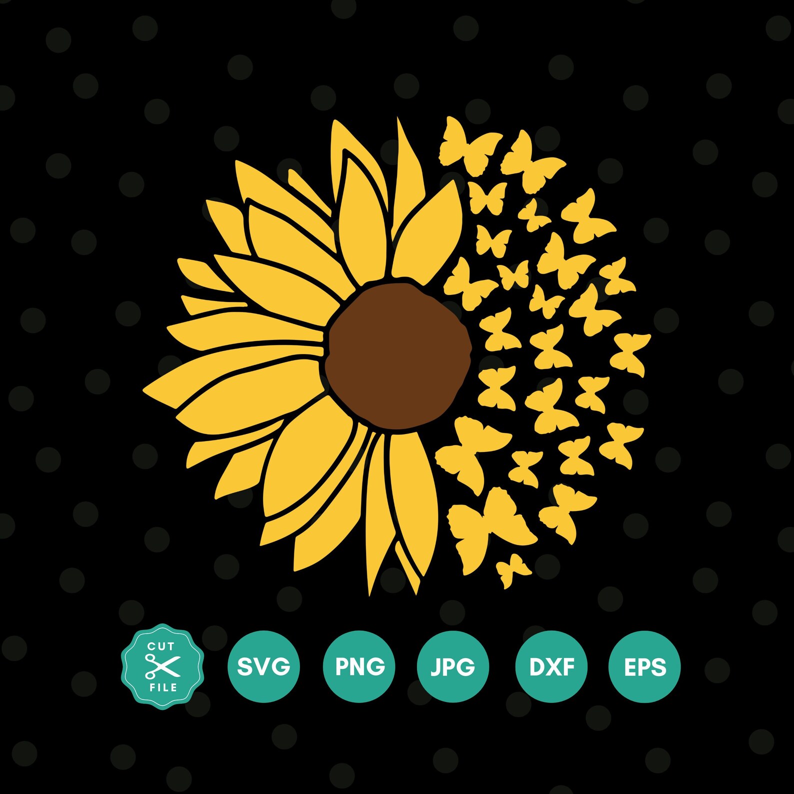 Sunflower Butterfly Svg, Sunflower Svg, Sunflowers Png, Butterfly Svg