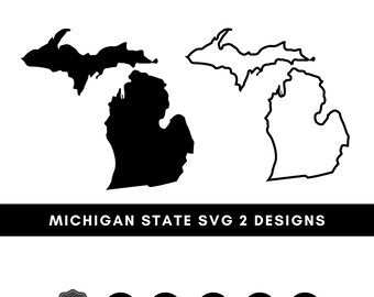 Michigan Outline SVG Files, Michigan Cut Files, United States of ...