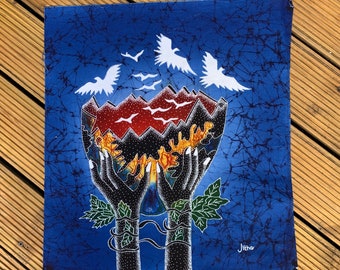 Symbolic Batik Hand signed by local artist In Indonesia