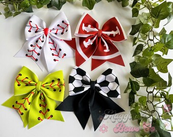 Sports bow, sport bows, softball bow, soccer bow, baseball bow, football bow, sailor bows, baby bows, toddler bows, hair bows, sports, cheer