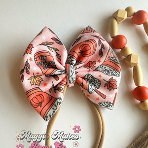 Pumpkin spice bow, coffee bow, pumpkin bow, pumpkin spice and everything nice bow, pumpkin spice headwrap bow, fall bows