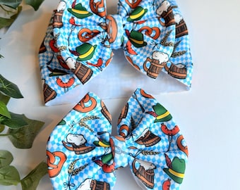 Oktoberfest bow, German bow, pretzel and beer bow, Bavarian bow, Octoberfest bow, fall bows, Oktober bow, Germany, German beer festival