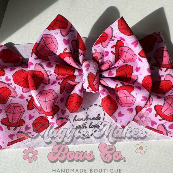 Valentine's headwrap bows, Valentine's bows, pink & red valentines headwraps, ring pop valentines bows, candy valentine bows, checkered bows