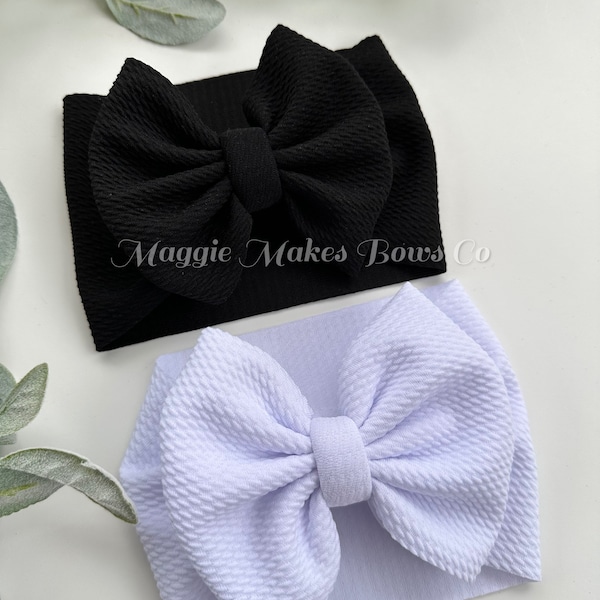 Solid color headwrap bows, headwrap bows, headwraps, baby bows, bows, toddler bows, white bow, navy bow, black bow, red bow, headwraps