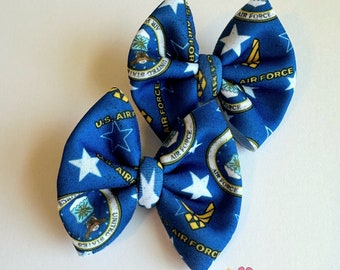 Air Force headwrap bow, Air Force bow, military bow, military homecoming bow, Air Force, headwrap bow, Memorial Day bow, Fourth of July bow