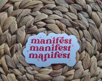 Manifest sticker, manifest stacked sticker, positivity sticker, Retro Sticker, Laptop Sticker, Water bottle sticker,