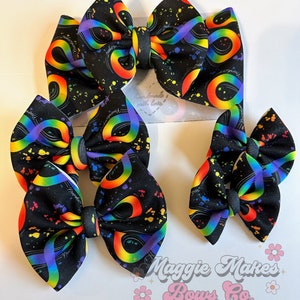 Autism bow, infinity autism bow, neurodivergent bow, autism awareness, autism, autism awareness hair bow, April autism awareness, autism