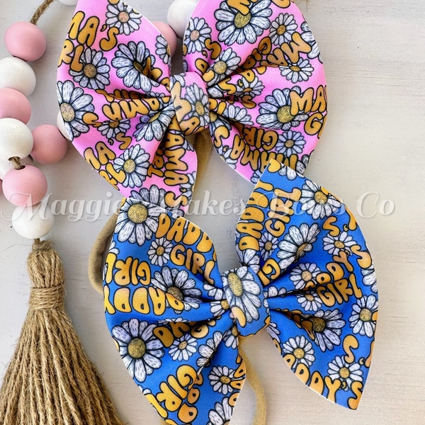 Mamas girl bows, daddy’s girl bows, Mamas girl headwrap, daddy’s girl headwrap bows, mamas girl, daddy’s girl, Mother’s Day bow, fathers day