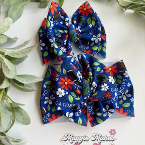 Football headwrap bow, football bows, Gators inspired headwrap bow, Florida gators inspired bow, college bow, toddler gators bow, gators bow